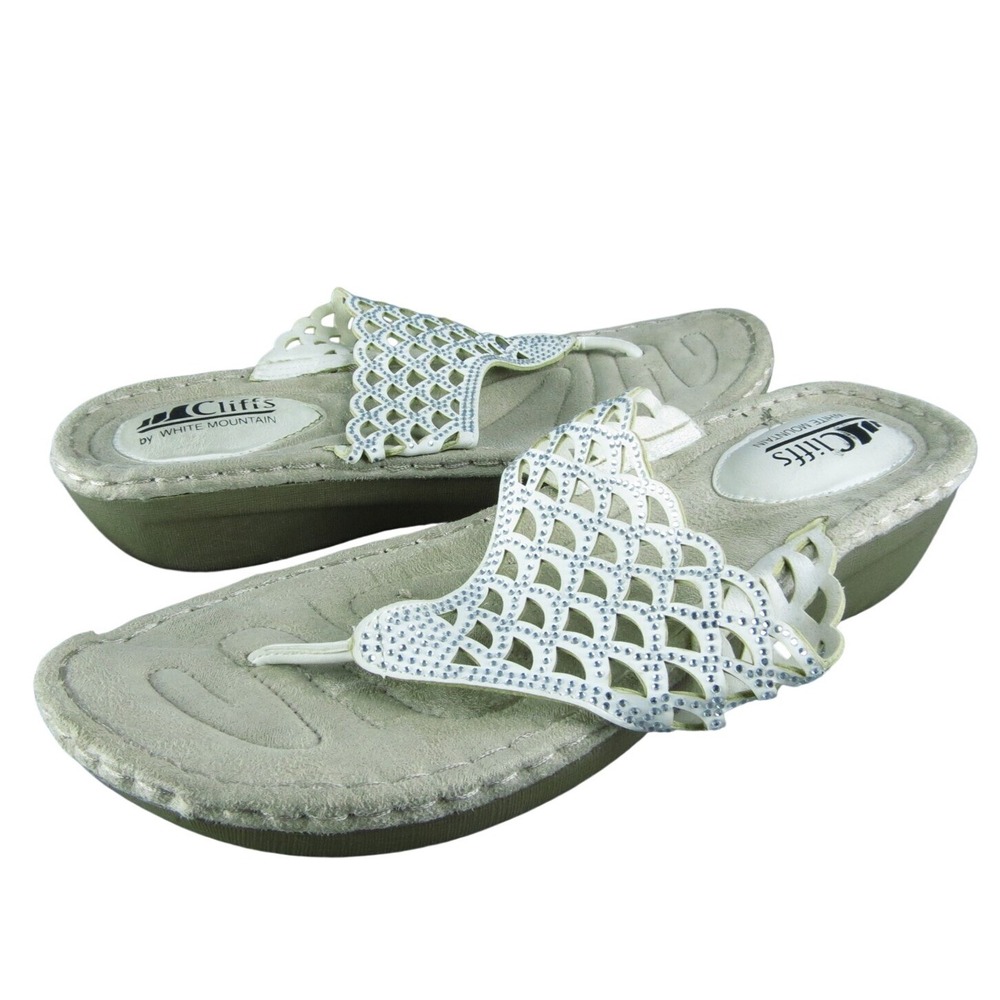 Cliffs by White Mountain Women's‎  Flip Flop White Synthetic Size 10M Used 2025